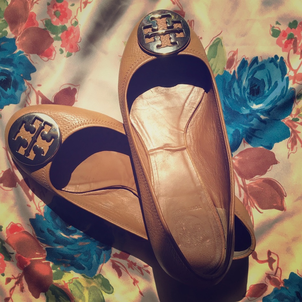 TAN BALLET FLATS TORY BURCH WOMEN SZ 10